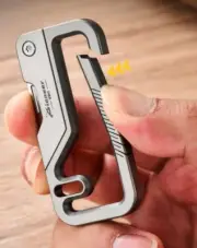 1PCS Titanium Keychain Folding Buckle Key Chain Outdoor Portable EDC Multi Tools