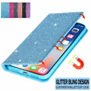 Wallet Case For iPhone 16 15 14 13 12 11 Pro Max X/XS XR Glitter Bling Cover