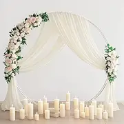 Wedding Arch Draping Fabric, 29" x 20ft Champagne Sheer Curtains Wedding Decorations for Ceremony, 6.7 Yards Champagne Chiffon Draping Fabric Backdrop