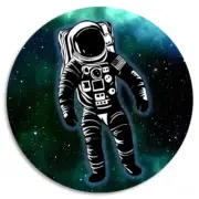 Astronaut in Space - Circle Sticker Decal 3 Inch - Galaxy Exploration Moon