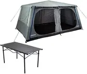 Kings 6-8 Person Tent Quick Set up+ Alluminium Roll Up Camping Table - Large