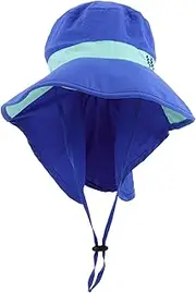 [Parliky] Adjustable Sun Hat Breathable Protection Foldable Fisherman Cap for Boys for Summer Beach Outdoor Activities Adorable Design Comfortable Fit Blue