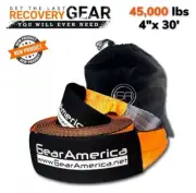 Emergency Recovery Tow Strap 4"x30' Heavy Duty Rope 45,000lbs Truck SUV Off-Road