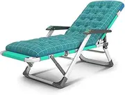 G Loungers and Recliners Sun Lounger with Cushion Adjustable Green Chair Outdoor Furniture Folding Bed for The Beach Pool Patio Camping Feet Steel c318