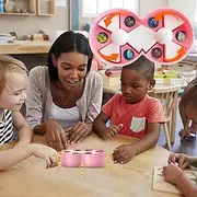 Mini Glass Ball Office Tools,Adult Educational Decompression Toy,Glass Rotating Marbles Game Rolling Glass Beads Game Creative and Novel Toys for Kids,Pink
