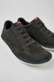 Beetle Gray textile and nubuck shoes for men