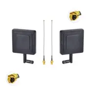 2-Pack 8dBi 5.8GHz RP-SMA WiFi Panel Screw-On Swivel Antenna with U.FL IPX Cable