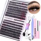 DIY Lash Extension Kit Natural Look Wispy Lash Clusters D Curl 154 Pcs Lashes