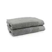 2pc Onkaparinga 90x167cm Cotton Avalon Premium Bath Sheets 550GSM Warm Silver