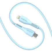 MICRODIA Fruitywire Liquid Silicon PD60W 1.3m USB-C to Lightning Cable - Baby Blue