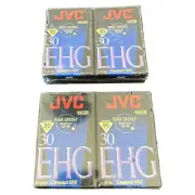 JVC Compact VHS 90 min EHG Hi-Fi VHS A Set Of 4 Camcorder Tape TC-30 NEW Sealed