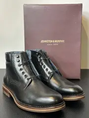 Johnston & Murphy Men's US 10.5 XC Flex Connelly Plain Toe Boot Black Full Grain