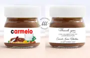 10 Mini Nutella Jar Sticker Labels Christening Baptism Communion Personalised