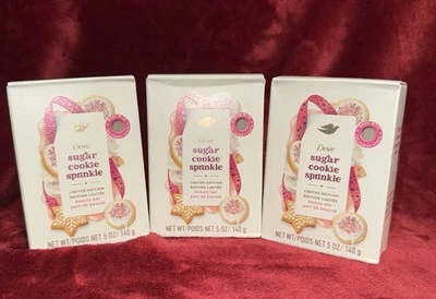 Dove Limited Edition Holiday Treats (3) Beauty Bar Soap, Sugar Cookie 5 Oz