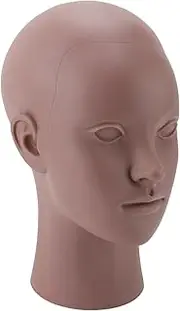 Female Makeup Practice Mannequin Head for Scarf Display with Washable PVC Soft Rubber Material and Stable Base for Hair Salons