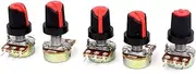 Aexit 5pcs (Potentiometer) B250K Ohm 3 Terminals Rotary Knob Audio B Type (42ry124qf458) Potentiometer Pot