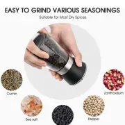 2pcs glass grinder Salt and Pepper Grinder Set,Adjustable Ceramic Coarseness