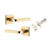 Iver Annecy Door Lever Handle on Square Rose Inbuilt Privacy