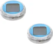 2pcs Motorcycle Instrument Clock Motorcycle Clock Stick on Dash Motorbike Portable Car Automotive Automotive Digital Dashboard Electronic Plastic Sky-Blue