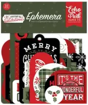1 Pack of Echo Park Paper SALUTATIONS CHRISTMAS Die Cut Ephemera Pieces
