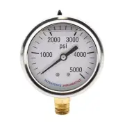 Interstate Pneumatics G7022-5000 Oil Filled Pressure Gauge 5000 PSI