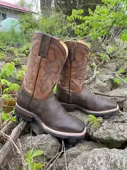 New! Men's Roper Vintage Brown SQUARE TOE WESTERN COWBOY BOOTS in 13 SIZES!