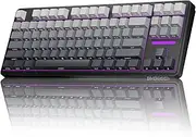 AUSDOM Wireless Mechanical Gaming Keyboard: 10000mAh Battery Tri-Mode 2.4G/BT5.3/USB-C Hot Swappable Custom Keyboard with RGB Backlit (Black Gray)
