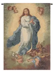 Murillo Madonna Italian Jacquard Woven Tapestry Textile Wall Hanging Decor