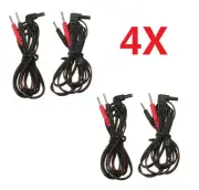 SET OF 4 FOR TENS ELECTRODE LEAD WIRES FOR TENS / EMS MACHINES ESTIM 2 PAIR