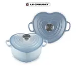 【LE CREUSET】琺瑯鑄鐵鍋愛心鍋 20CM(海岸藍/礦石藍)