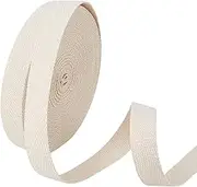 BENECREAT 16.74 m Cotton Webbing Tape 30 mm Wide Heavy Twill Tape Herringbone Pattern Sewing Tape for DIY Crafts Sewing Beige Home Textiles