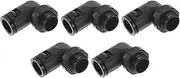 X AUTOHAUX M18x1.5 Cable Glands 13mm / 0.51" 90 Degree Bellows Joint PA6 Nylon Black 5 Pcs