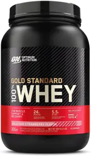 OPTIMUM NUTRITION Gold Standard 100% Whey Protein Powder, Strawberry, 907G