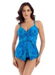 MAGICSUIT 10 MIRACLESUIT TANKINI SWIMSUIT 2 Piece Paisley Blue Love Knot