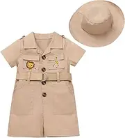 [ODASDO] Safari Outfit For Baby Girls Boys Birthday Party Cake Smash Toddlers Zookeeper Suit Forest Adventure Explorer Clothes