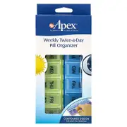 Apex, Weekly Twice-A-Day Pill Organizer, 1 Pill Organizer