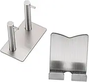 HONMEET Hair Dryer Rack Wall Mount Self Adhesive Stainless Steel Hair Dryer Holder Air Blower Shelf No Drilling Modern Design