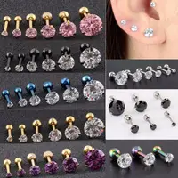 在飛比找蝦皮購物優惠-2PCs Fashion CZ 3 Prong Tragus