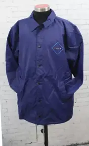 Neff Sherpa Lined Nylon Coaches Jacket, Men's Medium, Navy Blue New