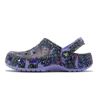 Crocs 涼拖鞋 Classic Butterfly Clog 男鞋 女鞋 蝴蝶 花紋 紫 卡駱馳 經典款 2082575Q7