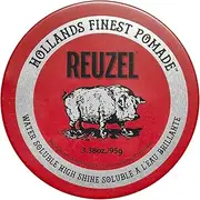 Reuzel Red Pomade Medium Hold High Shine Pomade For Men, Water Soluble Pomade For A Flexible High Shine Look 3.38oz/95g