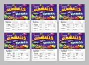 6 PRODUCT VENDING MACHINE CANDY STICKERS LABELS new NUTRITION NERD GUMBALL