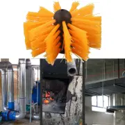 Chimney Lint Remover Brush with 100mm Nylon Bristle Head for Fireplace Cleaning