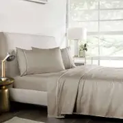 Bedding King 1000TC Pure Egyptian Cotton Sheet Set - Beige Queen