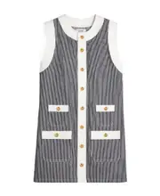 trapeze mini dress with hickory stripes S,L Black