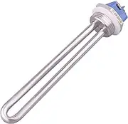 DERNORD 12V 300W DC Immersion Heater Submersible Water Heater Element Stainless Steel Heating Element with 1 Inch NPT Fitting