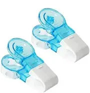 2Pcs Blue Portable Pill Taker Remover, Blister Pack Opener Popper Assistance No Contact Easy to Take Out Portable Travel Tablet Dispenser Pills Extractor Tool for Elderly, Disabled Used Repeatedly