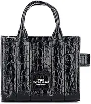 [Marc Jacobs] The Croc-Embossed Micro Tote Bag, Black