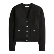J Crew Patch-pocket cardigan sweater Womens XS black