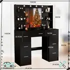 Makeup Vanity Desk Set Black Make up Desk Dressing Table with LED Lighted Mirror